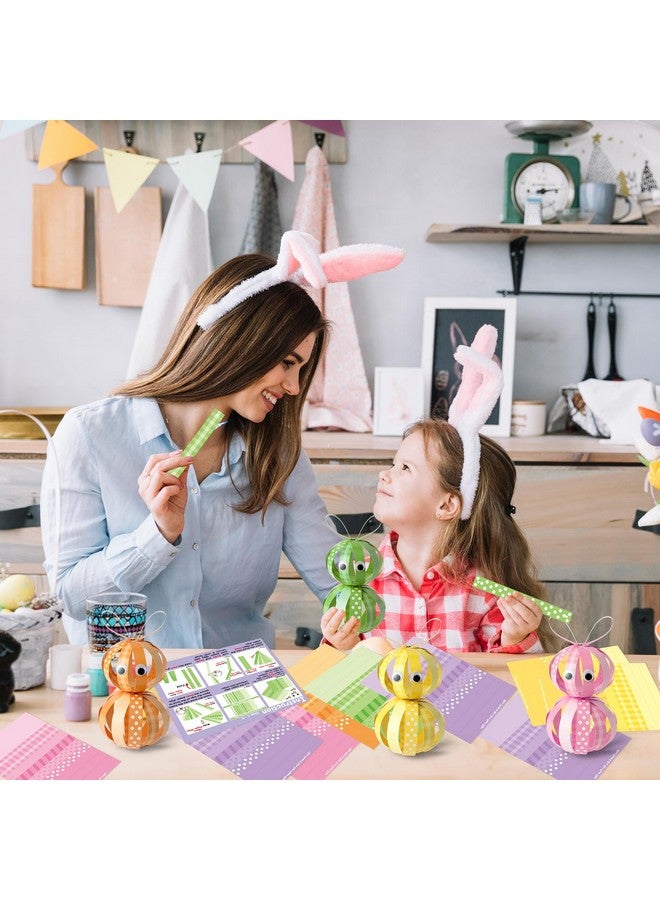 BeYumi 30PCS Easter Bunny Craft Kit for Kids DIY Colorful Strip Rabbit Hanging Decor Crafts Make Your Own Bunny Paper Crafts Easter Party Kindergarten Preschool School Classroom Fun Activities - Image 3