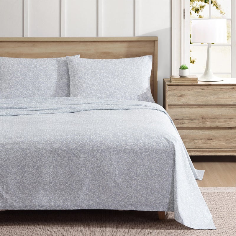 Eddie Bauer Eddie Bauer - Twin Sheets  Cotton Percale Bedding Set  Cool & Breathable Home Decor (Little Blossom  Twin)  - Image 1