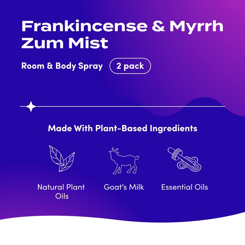 Indigo Wild Zum Mist Room and Body Spray - Frankincense and Myrrh - 4 fl oz (2 Pack) - Image 2