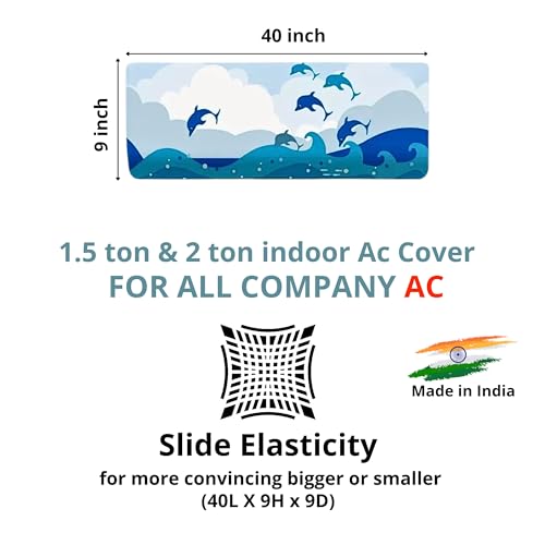 Da Anushi Polyester Printed Split Ac Cover Indoor Unit For 1.5 Ton Capacity AC, Inner Unit Ac Cover, All Weather Cover/Attractive Digital Prints/Dustproof/Water Resistant Split Ac Cover (Dolphin) - Image 4