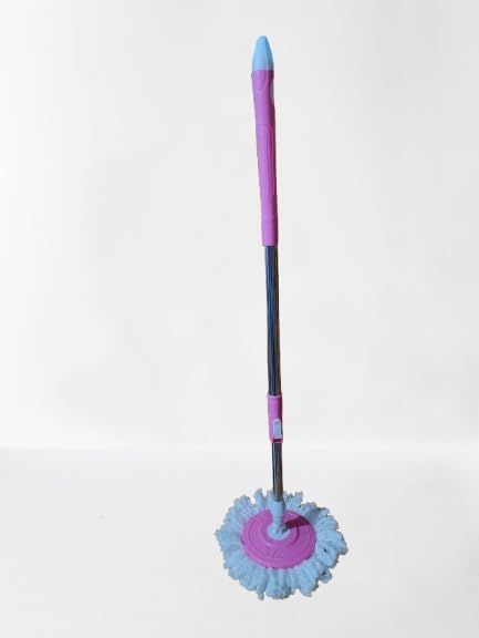RMGS Stainless Steel Spin Stick Rod Only Without Bucket with 1 Microfiber Refill Standing Magic Pocha with Easy Grip Handle for Floor Cleaning Supplies for Home Office Multicolor - Image 2