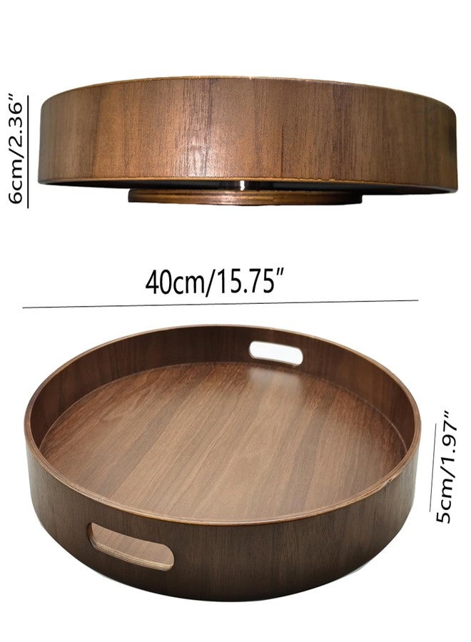 i-lan 16 Inch Solid Black Walnut Wood Lazy Susan Turntable - Premium Natural Wood Grain Rotating Tray for Kitchen & Dining Organization - Image 3