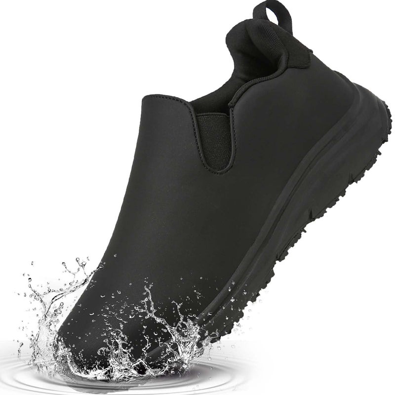 Ulogu Non Slip Work Shoes for Women Waterproof Slip Resistant Chef Kitchen Restaurant Food Service Zapatos de Trabajo para mujere antideslizante para cocina Black - Image 1