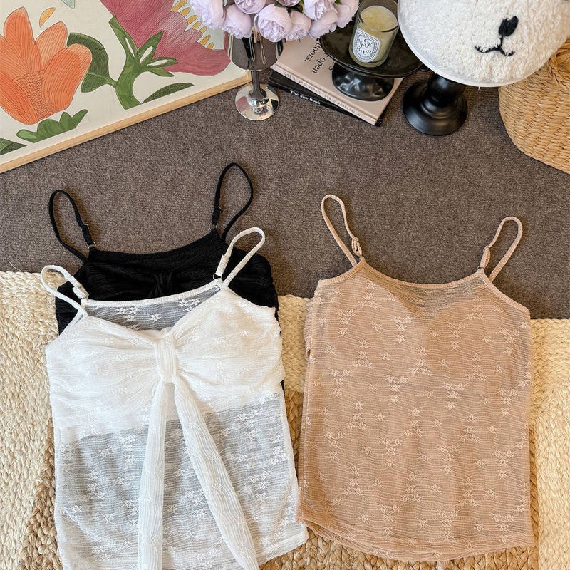 Sexy Lace Camisole Top with Padded Bra for Women - Image 4