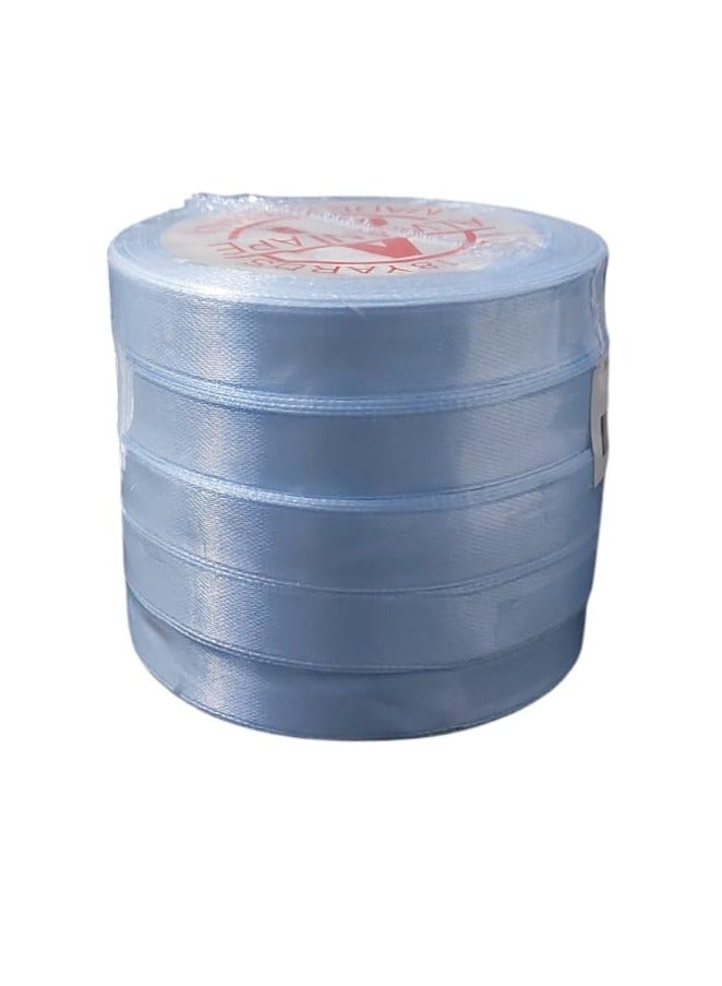 5 Piece Satin Ribbon Set Light Blue
