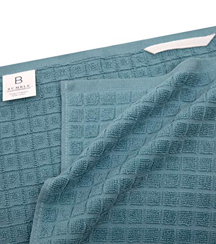 Bumble Towels Premium Kitchen Towels (20”x 28”, 6 Pack) | Large Cotton Dish Towels | Flat & Terry Highly Absorbent Kitchen Linen Set with Hanging Loop | Teal Check - Image 4