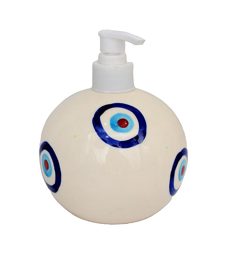 Skywalk Hand Painted Ceramic Liquid Soap Dispenser for Bathroom and Kitchen 250 Ml SWKA-1261