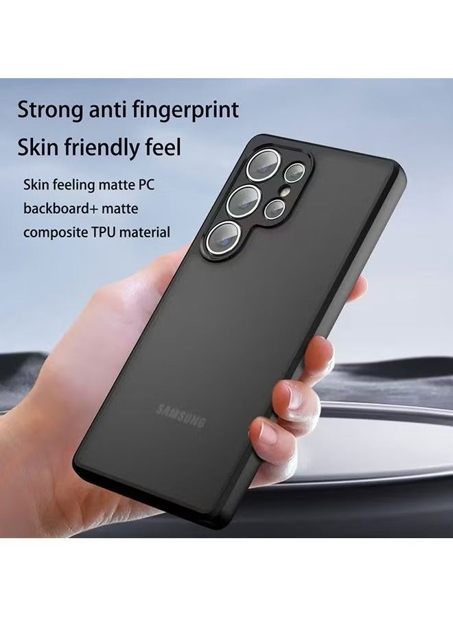 Case for Samsung Galaxy S25 Ultra 5G, Frosted Translucent Back Protective Slim Phone Cover, Anti-Fingerprints, Anti-Fall Drop Protection, Shockproof Case for Samsung Galaxy S25 Ultra 5G (Black) - Image 4