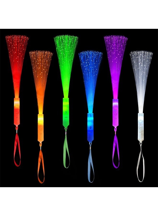 6-Pack Glowing Stick Toys, Party Gifts for Children, Fiber Optic Wand Fireworks Sticks Suitable for Toddlers, Neon Accessory Decorations, Ideal for Festivals, Carnivals, Weddings, Birthdays, and Camping (Colors Random) - Image 1