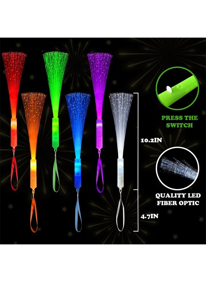 6-Pack Glowing Stick Toys, Party Gifts for Children, Fiber Optic Wand Fireworks Sticks Suitable for Toddlers, Neon Accessory Decorations, Ideal for Festivals, Carnivals, Weddings, Birthdays, and Camping (Colors Random) - Image 3
