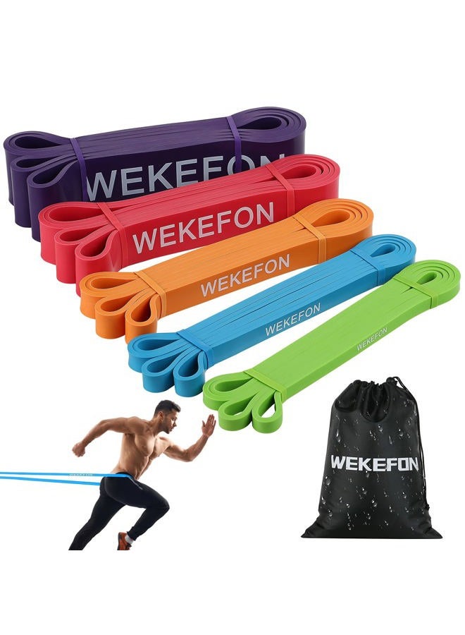 WEKEFON Pull Up Assistance Bands 5-170 lbs Thick Heavy Duty Resistance Bands Set for Men & Women, Exercise Bands Stretch Workout Band for Body Training, Crossfit Mobility Fitness Assist Bands Set of 5 - Image 1
