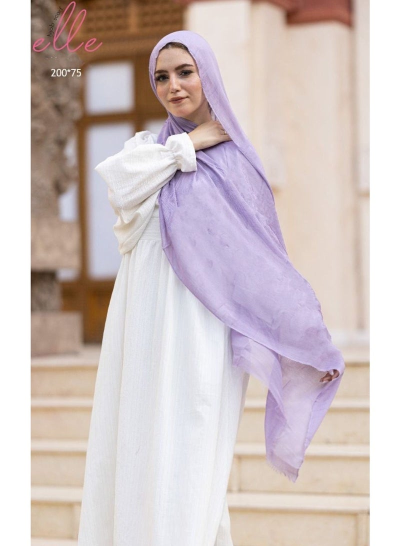 ايل طرحة و وشاح حجاب إسلامي قطن اسبونج فاخر من القطن للنساء للمناسبات والأيام العادية - مقاس (200 سم × 75 سم) - Image 1