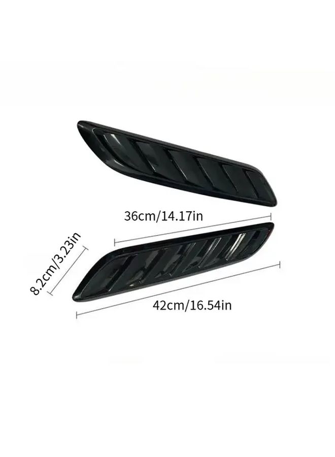 Bright Black Carbon Fiber Hood Air Vents 16.54in for Trucks SUVs Easy Installation No Drilling - Image 4
