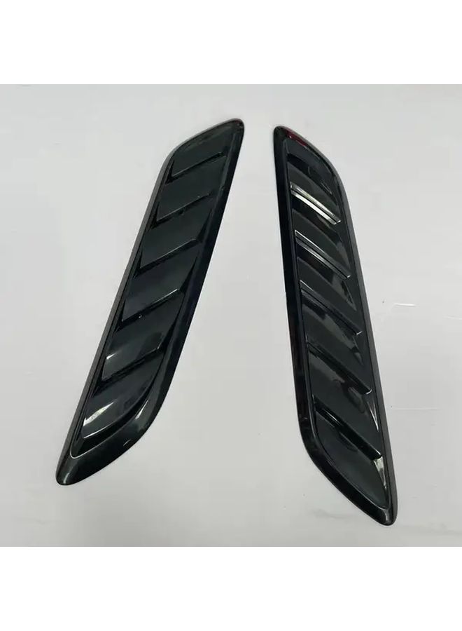 Bright Black Carbon Fiber Hood Air Vents 16.54in for Trucks SUVs Easy Installation No Drilling - Image 2