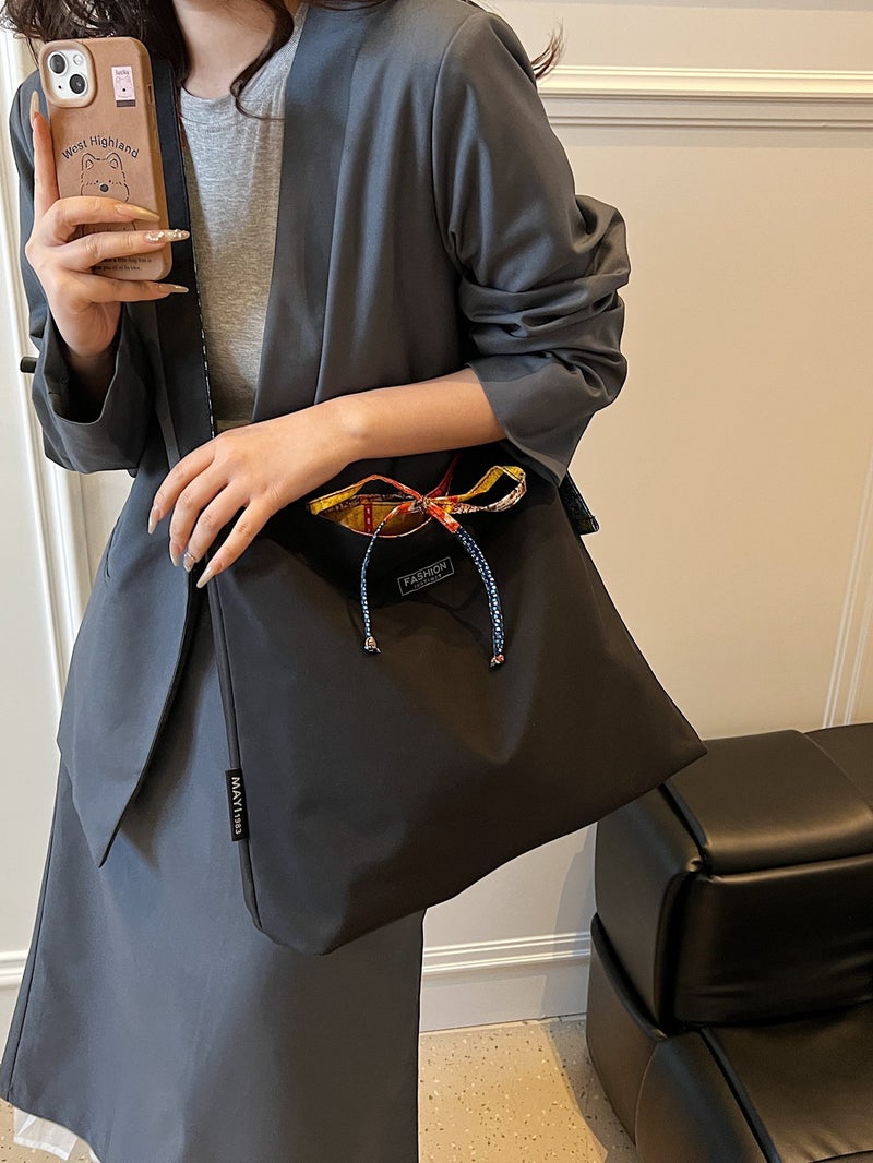 Ethnic Style Patchwork Double-Sided Shoulder Bag Trendy Girl Armpit Bag Large Capacity Commuter Bag Women'S Bag - Image 4