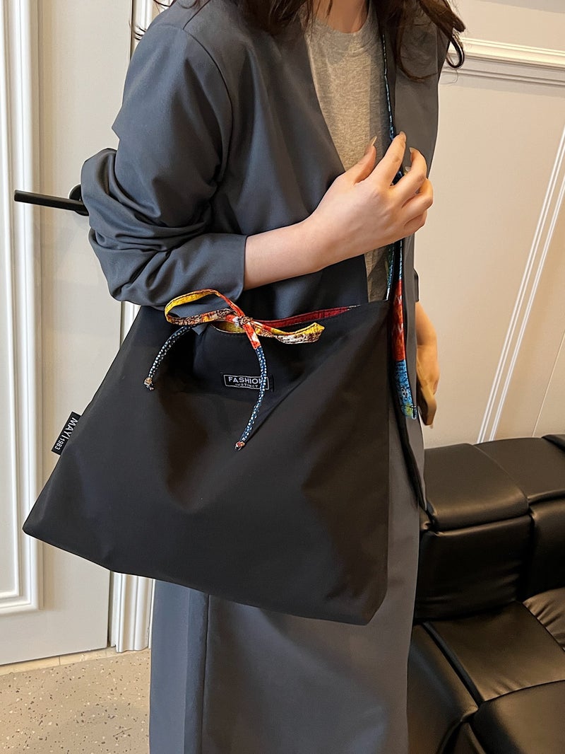 Ethnic Style Patchwork Double-Sided Shoulder Bag Trendy Girl Armpit Bag Large Capacity Commuter Bag Women'S Bag - Image 2