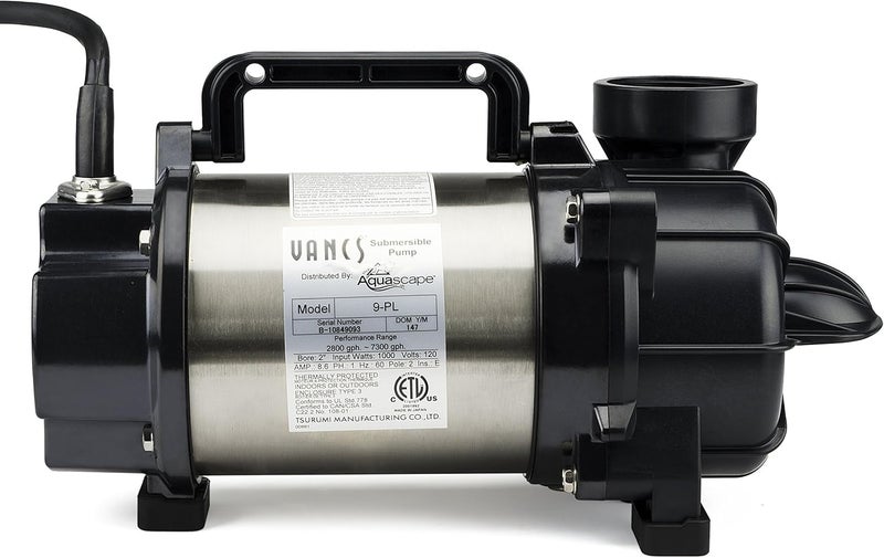 Aquascape Aquascape Tsurumi 9PL Submersible Pump for Ponds Skimmer Filters and Pondless Waterfalls 7300 GPH  29977  - Image 1