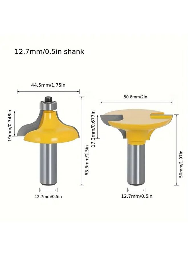 12.7mm Shank Solid Wood Door Frame Tenon Joint Knife Woodworking Milling Cutter - Image 1
