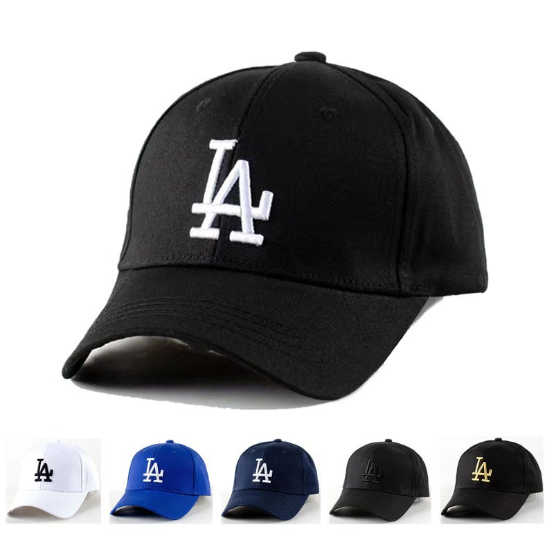 European and American Trendy Brand La Baseball Cap for Men and Women with Letter Embroidery Large Logo Sunshade Hat Korean Style Duckbill Cap Cross-Border Pure Cotton Hat Royal blue  - Image 3