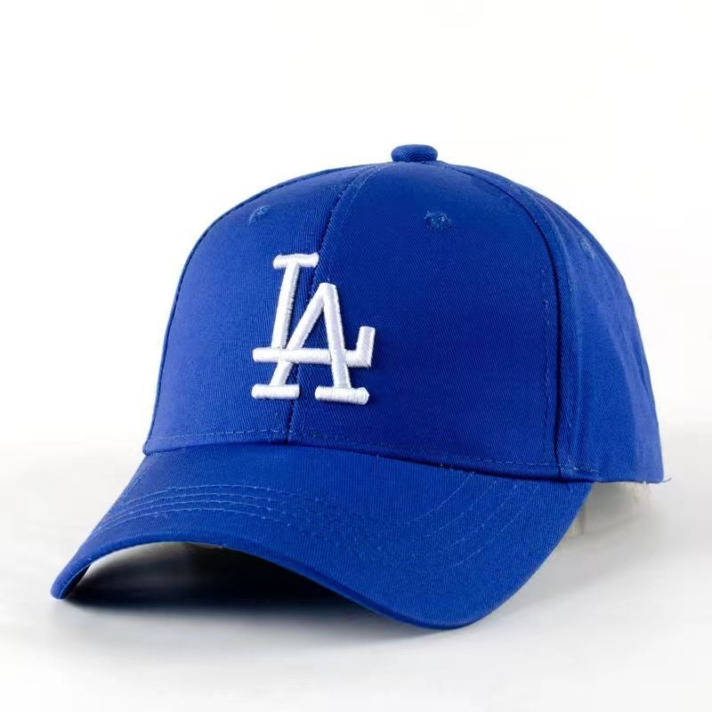 European and American Trendy Brand La Baseball Cap for Men and Women with Letter Embroidery Large Logo Sunshade Hat Korean Style Duckbill Cap Cross-Border Pure Cotton Hat Royal blue  - Image 1