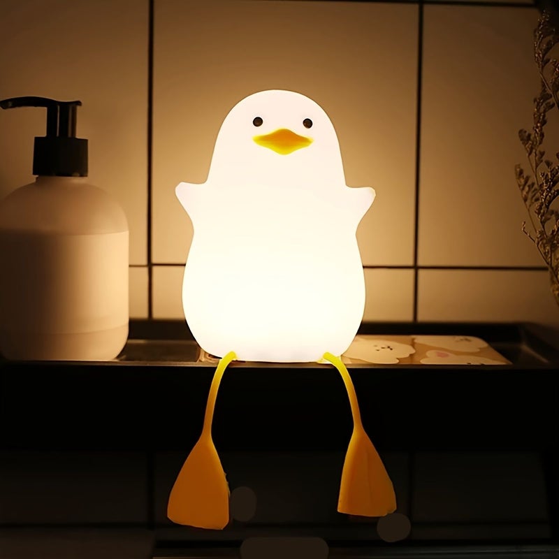 Yellow Billed Duck Rechargeable Night Light Funny Little Gull Flickering Stand - Image 1