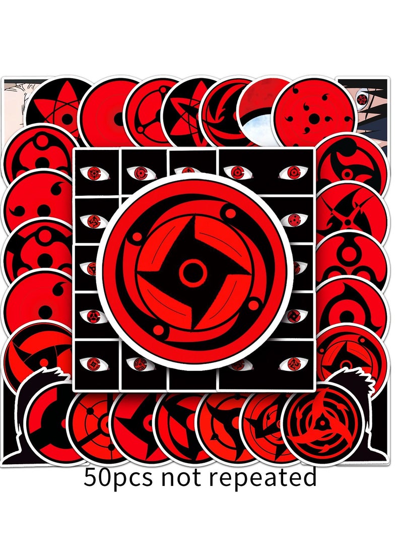 Generic - 50-Pcs Naruto Sharingan Anime Stickers Doodle Stickers Cool Waterproof Vinyl Stickers - Image 1