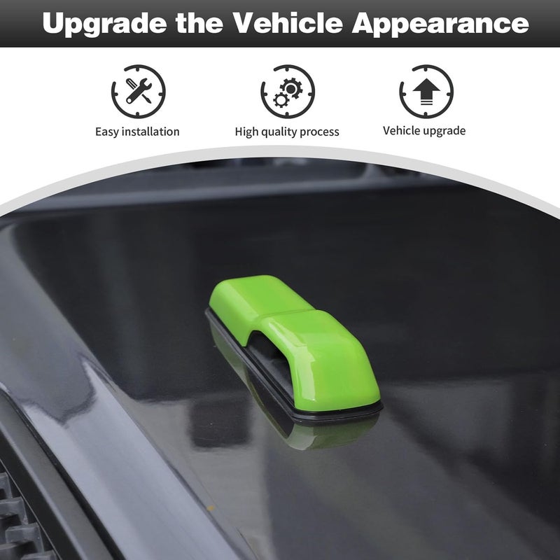 CheroCar JL Engine Hood Hinge Cover Decoration Cover Stickers Rec Exterior Accessories for Jeep Wrangler JL 2018 (Light Green) - Image 3