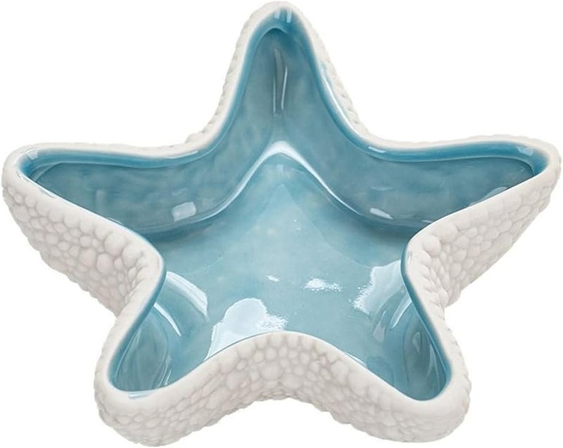 Blue Starfish Ashtray Creative Anti Fly Ash Ceramic Ornament Nordic INS Style Living Room Storage Jar - Image 1
