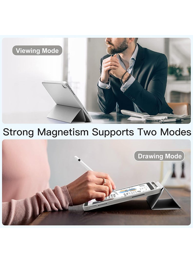 Theodor Compatible with iPad 10th Generation Case 10.9 Inch 2022 with Pencil Holder, Slim Trifold Stand Protective Cover with Soft TPU Back for iPad Case 10th Generation, Auto Sleep/Wake Light Grey - Image 3