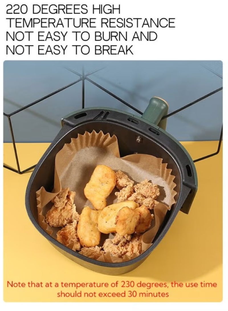 100-Piece Air Fryer Liners Grease proof Nonstick Square Parchment Papers - Image 5