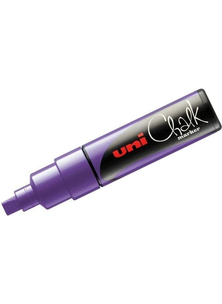 Uni Chalk Marker Wet Wipe Pwe-8k Cut Tip Liquid Chalk Pen Purple 