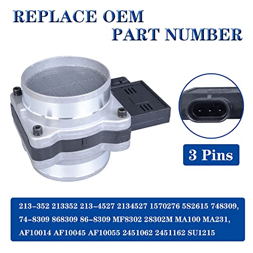 AdvanEX 25180303 Mass Air Flow Sensor Meter Maf Compatible with Buick Chevrolet GMC Cadillac Pontiac Oldsmobile Isuzu Replace 25008302 25008207 25008309 - Image 2