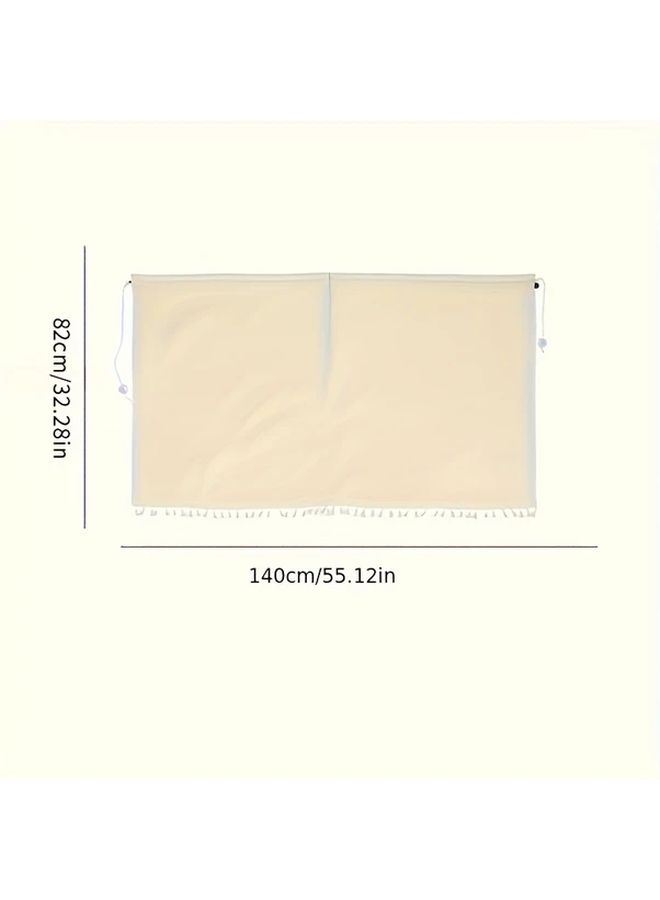 One Piece LINLENPA UV Protection Heat Resistant Car Privacy Curtain For Front And Rear Seat Polyester Mesh With Hidden Buckle Opening Retractable Strap No Lining Design Beige Vehicle Sun Shade Elegant Window Treatment - Image 2