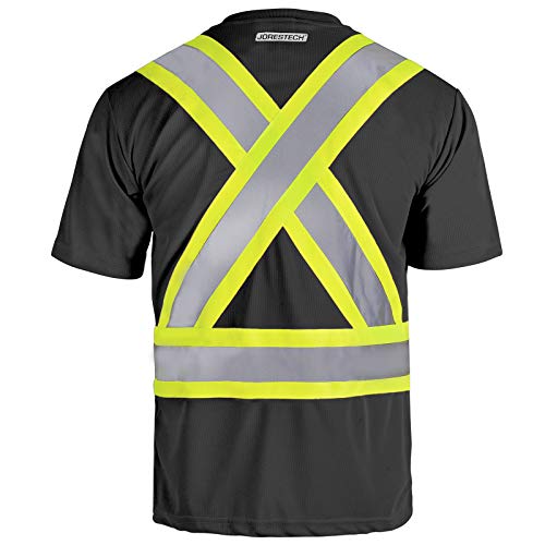 JORESTECH Safety Short Sleeve Work T Shirt with Reflective X in Back, CSA and ANSI Compliant - Image 1