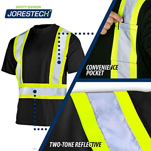 JORESTECH Safety Short Sleeve Work T Shirt with Reflective X in Back, CSA and ANSI Compliant - Image 3