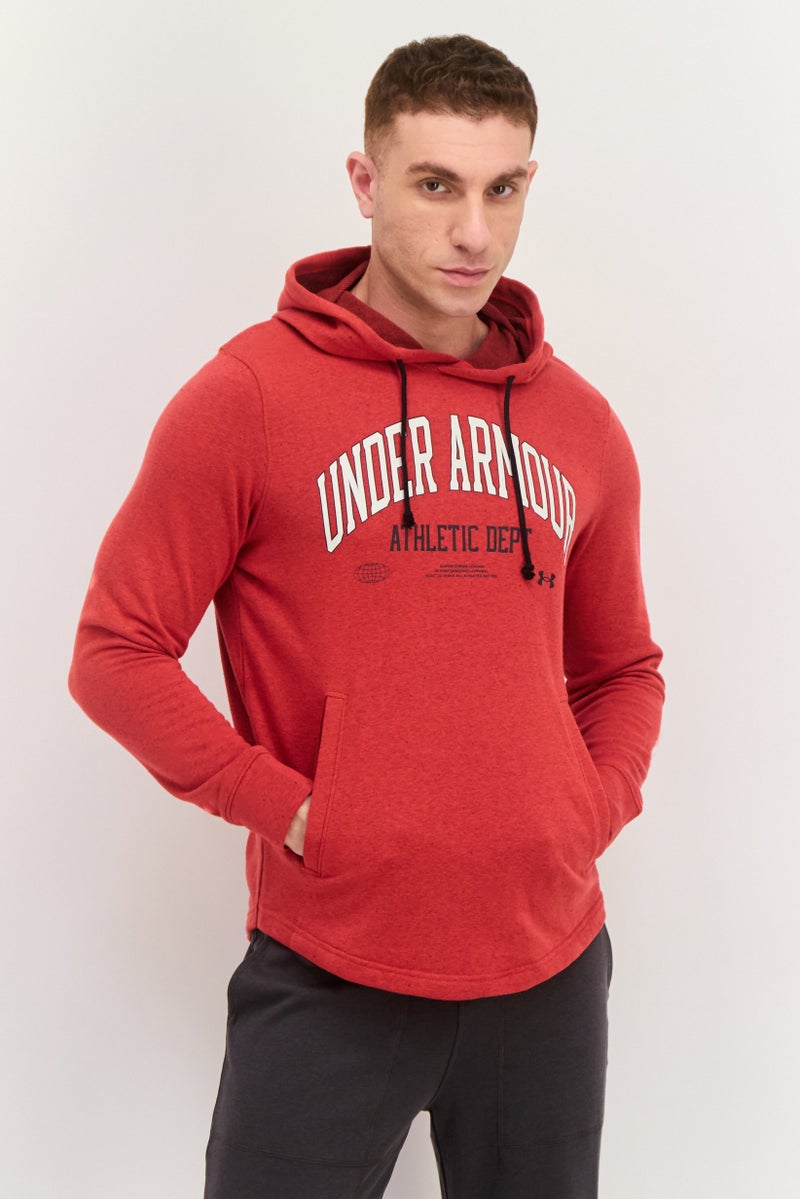 UNDER ARMOUR Men Sportswear Fit Long Sleeves Outdoor Hoodies, Red - Image 1