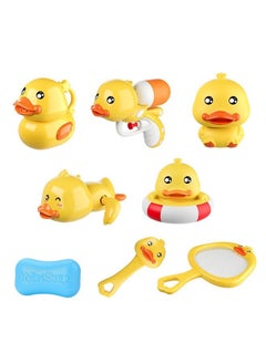children's Bath Duck Toy Set water 8-piece set clockwork duck swimming water spray gun shower toy