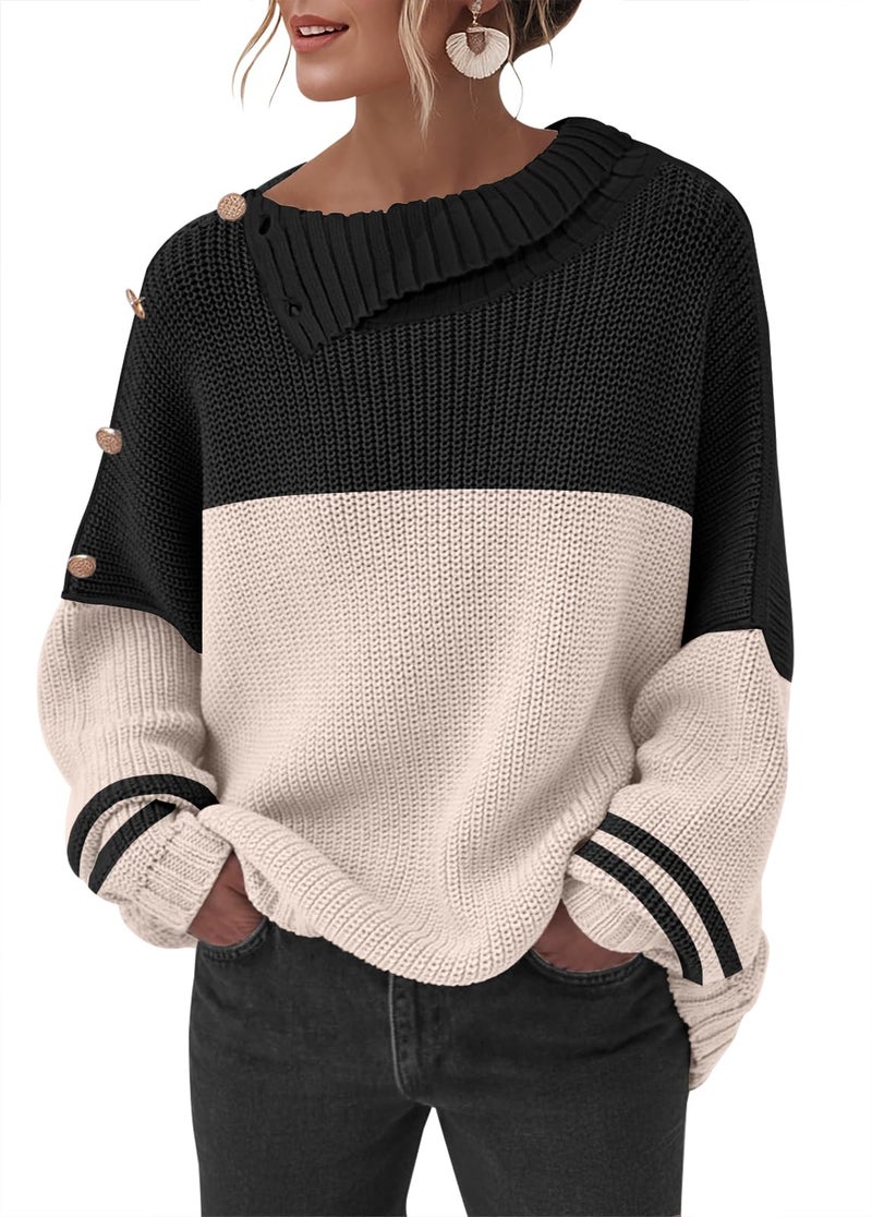 SAUKOLE Womens Long Sleeve Pullover Sweater 2026 Classic Turtleneck Oversized Knitted Sweaters Casual Winter Clothes - Image 1
