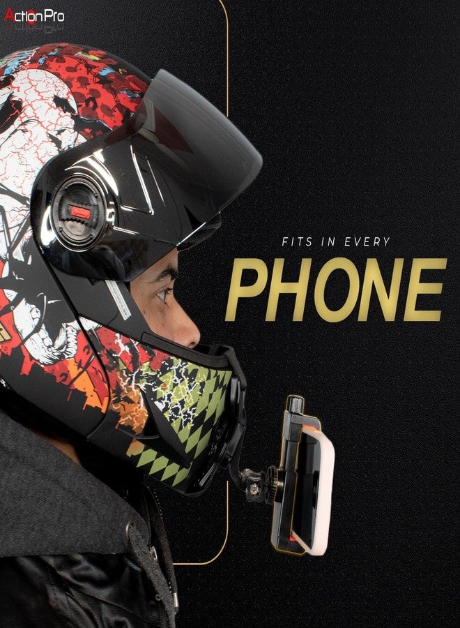 اكشن برو مجموعة حامل الهاتف Action Pro لكاميرات الحركة والحوامل الثلاثية، مشبك هاتف قابل للتعديل، متوافق مع أجهزة iPhone وSamsung وGoogle وVivo وOppo وRealme وجميع الهواتف الذكية. - Image 3