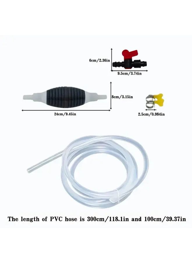 Manual Fuel Pump 5 Piece Set With Long Hose For All Vehicles - Image 3