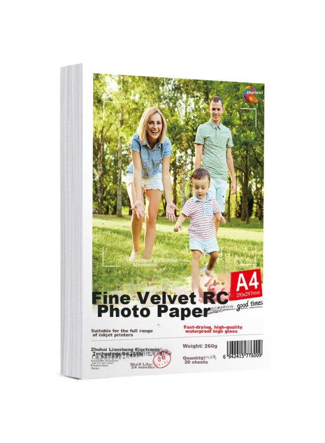 Huiwei A4 260g Fine Vellum Rc Photo Paper Professional Photo Paper For Photo Printers, Photo Printing Paper, Photo Paper For Photo Studios, 20 Sheets/box - Image 2