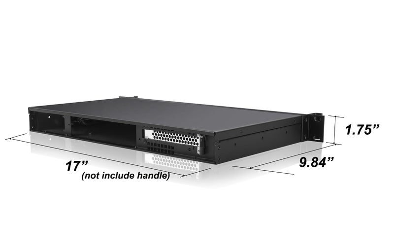 rackchoice هيكل Rackchoice 1U المدمج للخادم/سطح المكتب mini-ITX - عمق 9.84 بوصة، يدعم لوحة أم Mini-ITX، Type-C و USB3.0، أسود - Image 3