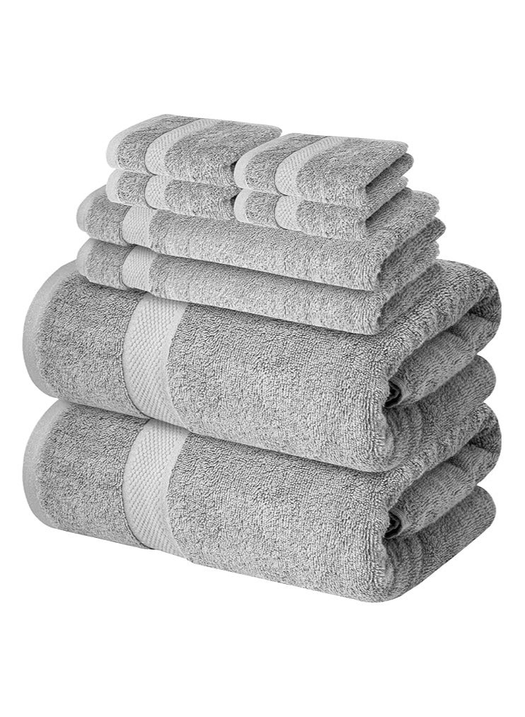 COMFY 8 PIECE GREY 600GSM COMBED COTTON HIGHLY ABSORBENT HOTEL QUALITY TOWEL SET - Image 2