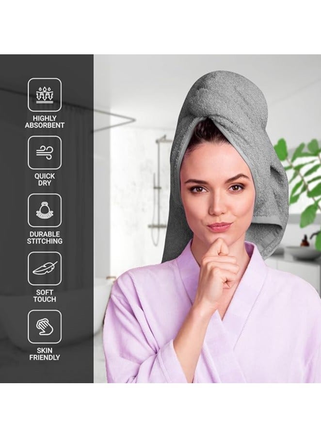 COMFY 8 PIECE GREY 600GSM COMBED COTTON HIGHLY ABSORBENT HOTEL QUALITY TOWEL SET - Image 3