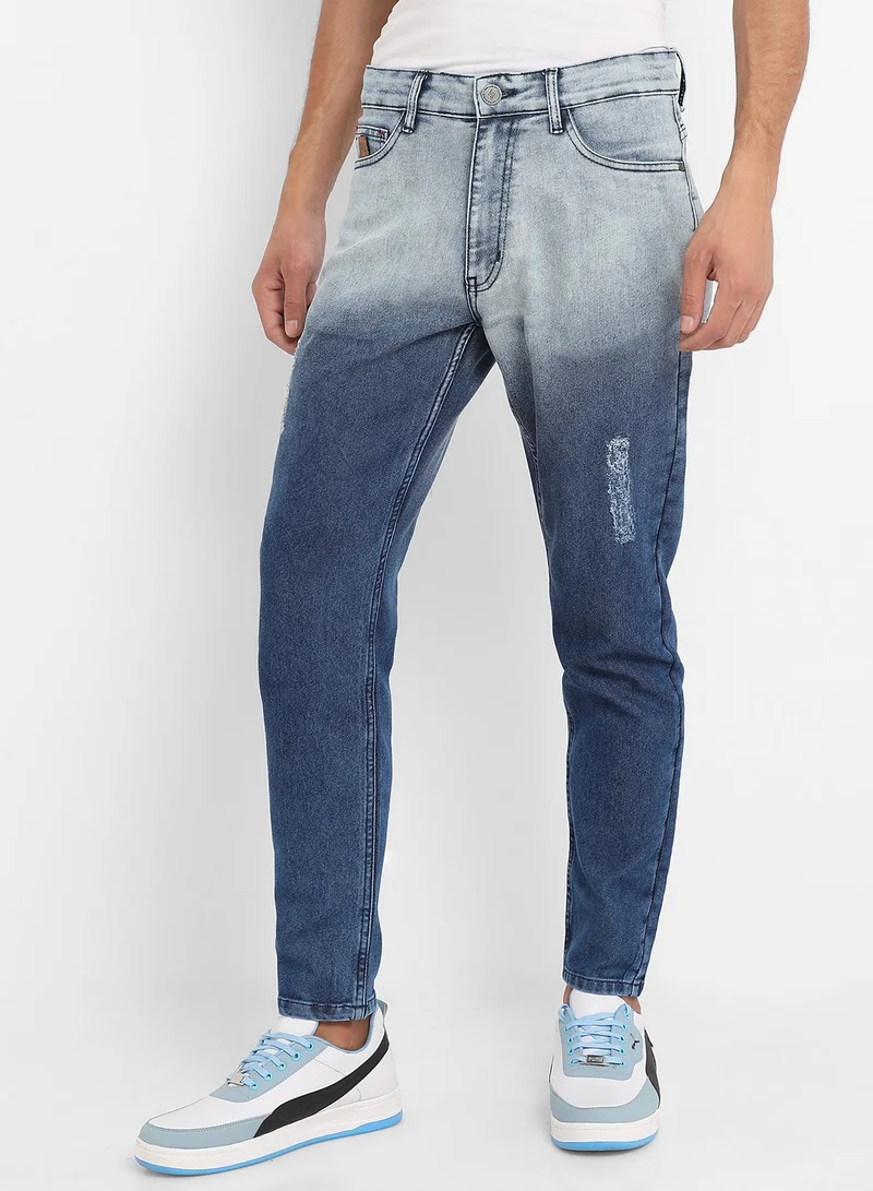 CAHOOT  Men's Blue Contrast Ombre Denim Jeans for Men | Best Price UAE