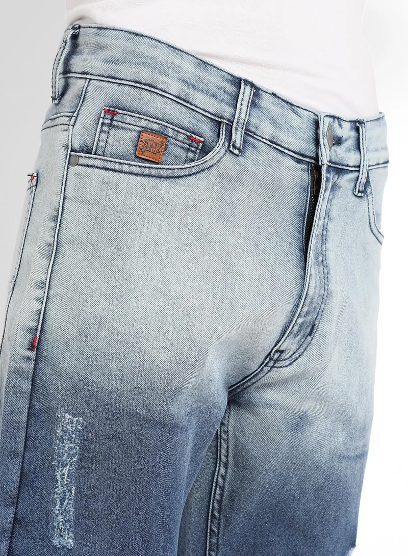 CAHOOT  Men's Blue Contrast Ombre Denim Jeans for Men | Best Price UAE
