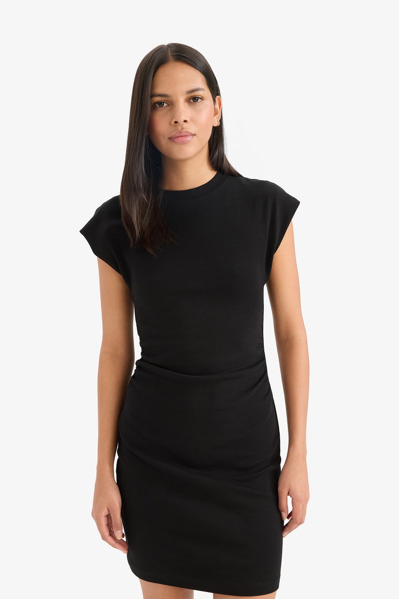 DeFacto Woman Bodycon Crew Neck Basic Rib Sleeveless Mini Dress - Image 4