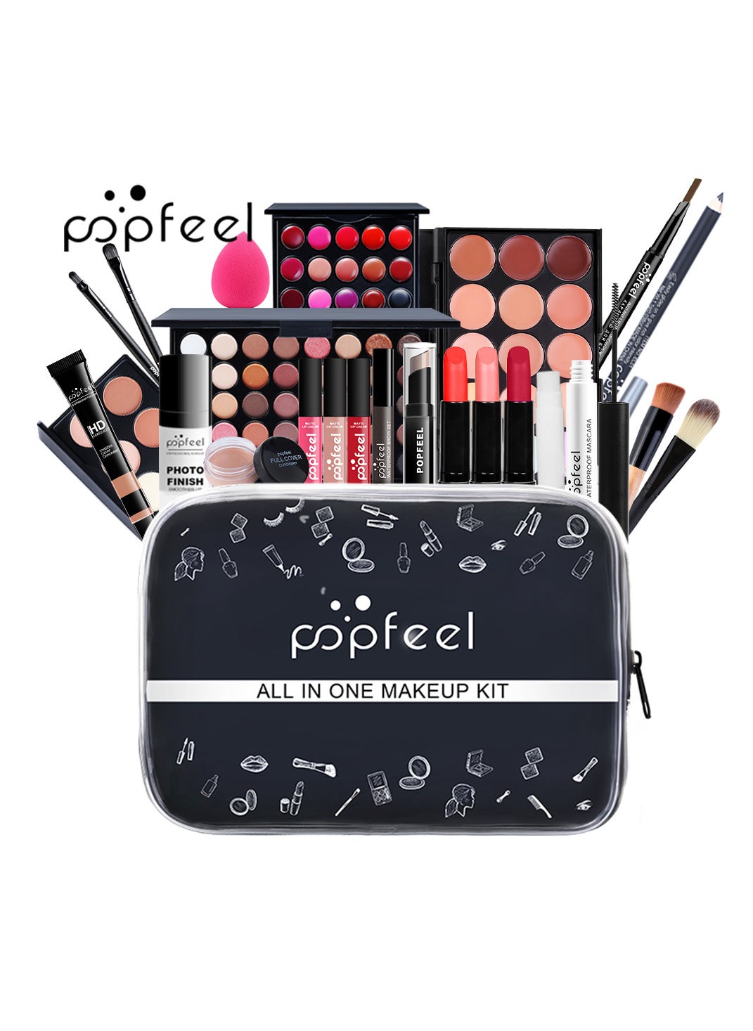 Professional Makeup Kit for Women Full Kit, Makeup Set Cosmetic Make Up Kit with Makeup Bag Include Eyeshadow Palette Makeup Brushes Set Lipstick Lip Gloss Foundation Concealer 25 Pcs Set 