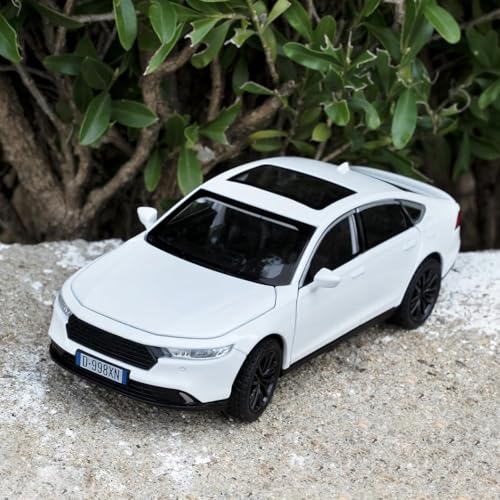 FEXXA 1:32 Scale Hon da Accord Die-Cast Metal Car with Sport car Openable Doors Light and Sound,Pull Back Function Indoor Outdoor Toy for Kids (White) - Image 4