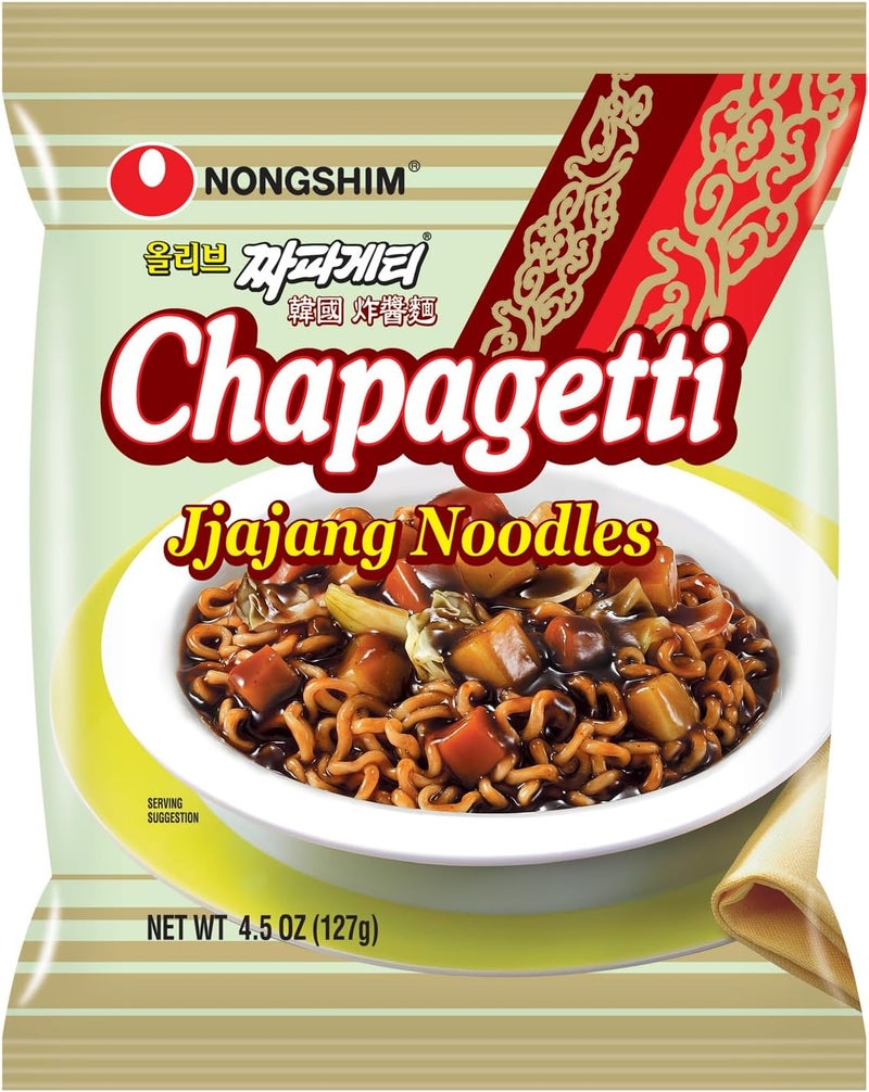 Nongshim نودلز نونغشيم تشاباجيتي جاجانغ، رامين فاخرة سريعة التحضير، 4.5 أونصة (عبوة من 4) - Image 1